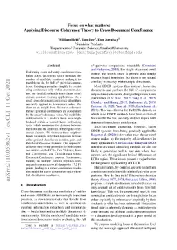 Focus on what matters: Applying Discourse Coherence Theory to Cross
  Document Coreference