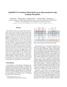 SignBERT: Pre-Training of Hand-Model-Aware Representation for Sign
  Language Recognition