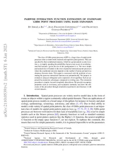 Pairwise interaction function estimation of Gibbs point processes using
  basis expansion