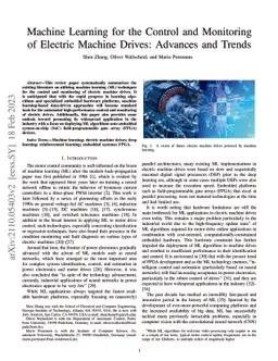 Machine Learning for the Control and Monitoring of Electric Machine
  Drives: Advances and Trends