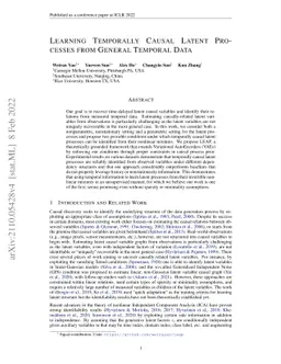 Learning Temporally Causal Latent Processes from General Temporal Data