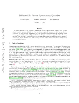 Differentially Private Approximate Quantiles