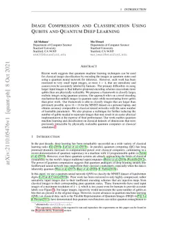 Image Compression and Classification Using Qubits and Quantum Deep
  Learning