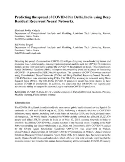 Predicting the spread of COVID-19 in Delhi, India using Deep Residual
  Recurrent Neural Networks