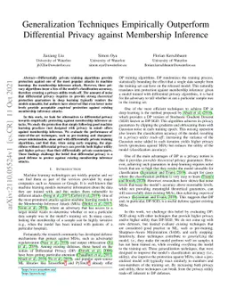Generalization Techniques Empirically Outperform Differential Privacy
  against Membership Inference