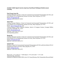 Scalable Traffic Signal Controls using Fog-Cloud Based Multiagent
  Reinforcement Learning