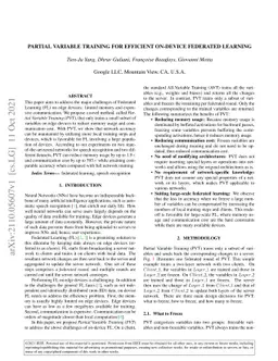 Partial Variable Training for Efficient On-Device Federated Learning