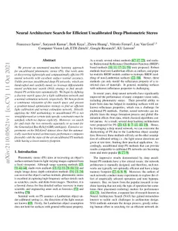 Neural Architecture Search for Efficient Uncalibrated Deep Photometric
  Stereo