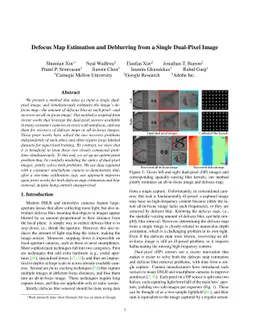 Defocus Map Estimation and Deblurring from a Single Dual-Pixel Image