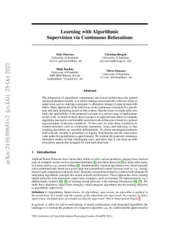 Learning with Algorithmic Supervision via Continuous Relaxations