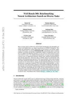 NAS-Bench-360: Benchmarking Neural Architecture Search on Diverse Tasks