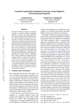 Learned Construction Grammars Converge Across Registers Given Increased
  Exposure