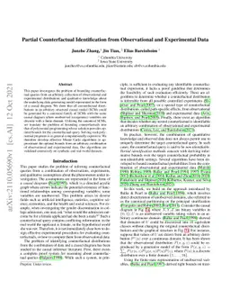 Partial Counterfactual Identification from Observational and
  Experimental Data