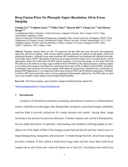 Deep Fusion Prior for Plenoptic Super-Resolution All-in-Focus Imaging
