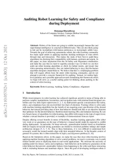 Auditing Robot Learning for Safety and Compliance during Deployment