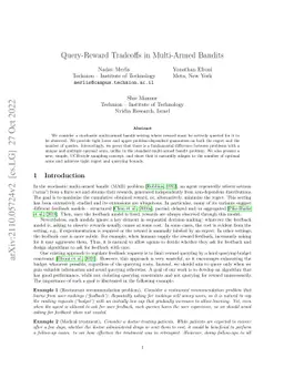 Query-Reward Tradeoffs in Multi-Armed Bandits