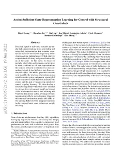 Action-Sufficient State Representation Learning for Control with
  Structural Constraints