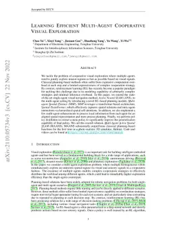 Learning Efficient Multi-Agent Cooperative Visual Exploration