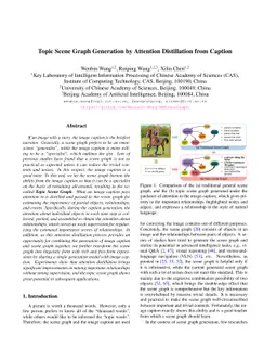 Topic Scene Graph Generation by Attention Distillation from Caption