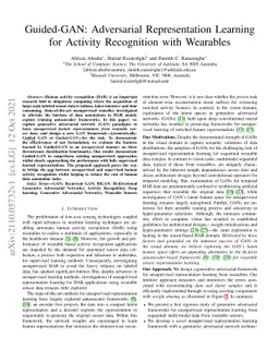 Guided-GAN: Adversarial Representation Learning for Activity Recognition
  with Wearables