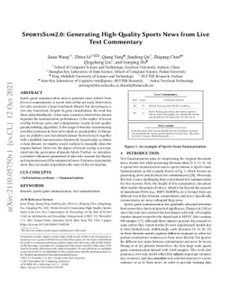 SportsSum2.0: Generating High-Quality Sports News from Live Text
  Commentary