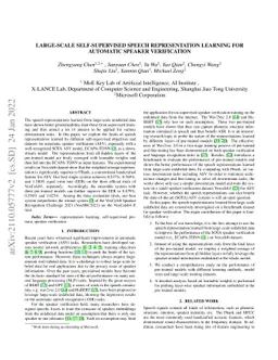 Large-scale Self-Supervised Speech Representation Learning for Automatic
  Speaker Verification
