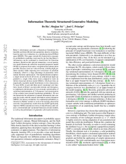Information Theoretic Structured Generative Modeling