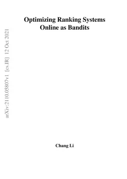 Optimizing Ranking Systems Online as Bandits