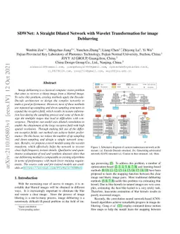 SDWNet: A Straight Dilated Network with Wavelet Transformation for Image
  Deblurring