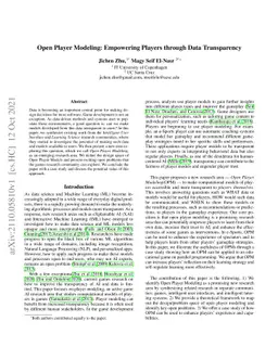 Open Player Modeling: Empowering Players through Data Transparency