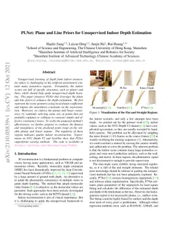 PLNet: Plane and Line Priors for Unsupervised Indoor Depth Estimation