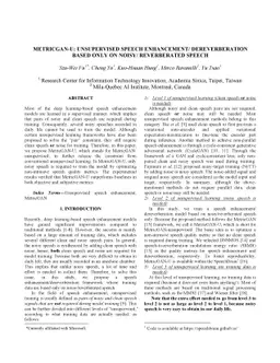 MetricGAN-U: Unsupervised speech enhancement/ dereverberation based only
  on noisy/ reverberated speech