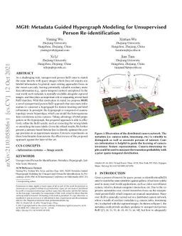 MGH: Metadata Guided Hypergraph Modeling for Unsupervised Person
  Re-identification