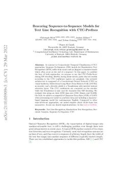 Rescoring Sequence-to-Sequence Models for Text Line Recognition with
  CTC-Prefixes