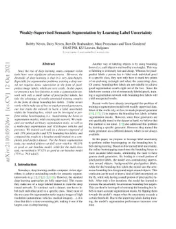 Weakly-Supervised Semantic Segmentation by Learning Label Uncertainty