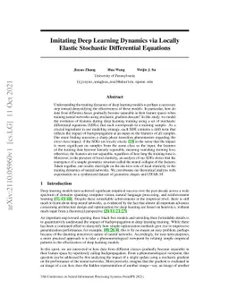 Imitating Deep Learning Dynamics via Locally Elastic Stochastic
  Differential Equations