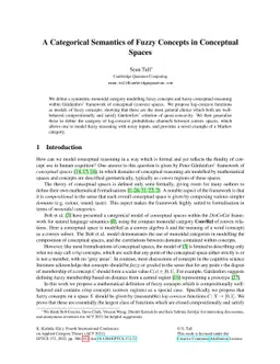 A Categorical Semantics of Fuzzy Concepts in Conceptual Spaces