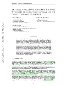 Embedded-model flows: Combining the inductive biases of model-free deep
  learning and explicit probabilistic modeling