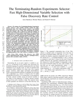 The Terminating-Random Experiments Selector: Fast High-Dimensional
  Variable Selection with False Discovery Rate Control