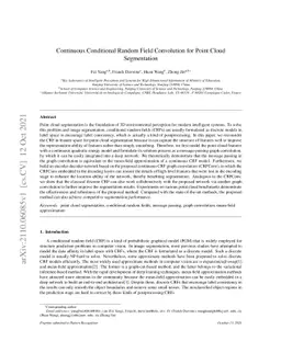 Continuous Conditional Random Field Convolution for Point Cloud
  Segmentation