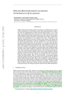 Offline Reinforcement Learning with Implicit Q-Learning