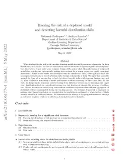 Tracking the risk of a deployed model and detecting harmful distribution
  shifts