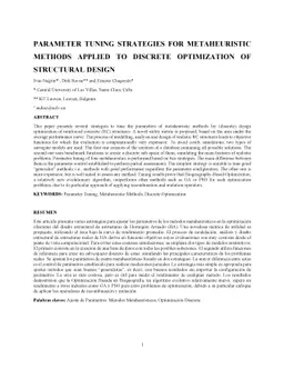 Parameter Tuning Strategies for Metaheuristic Methods Applied to
  Discrete Optimization of Structural Design