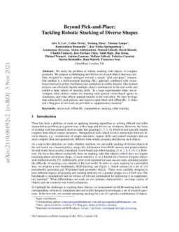 Beyond Pick-and-Place: Tackling Robotic Stacking of Diverse Shapes