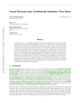 Causal Discovery from Conditionally Stationary Time Series
