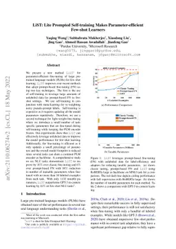 LiST: Lite Prompted Self-training Makes Parameter-Efficient Few-shot
  Learners