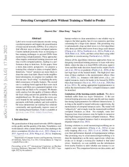 Detecting Corrupted Labels Without Training a Model to Predict