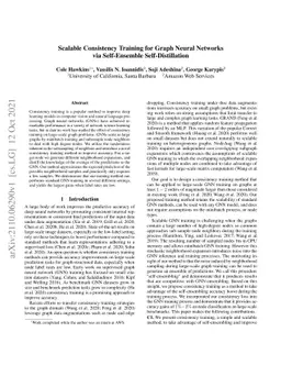 Scalable Consistency Training for Graph Neural Networks via
  Self-Ensemble Self-Distillation