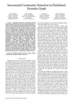Incremental Community Detection in Distributed Dynamic Graph