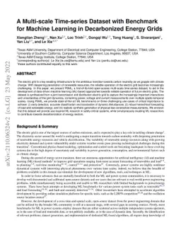 A Multi-scale Time-series Dataset with Benchmark for Machine Learning in
  Decarbonized Energy Grids